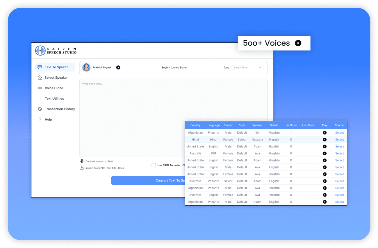 Speech Studio Screenshots